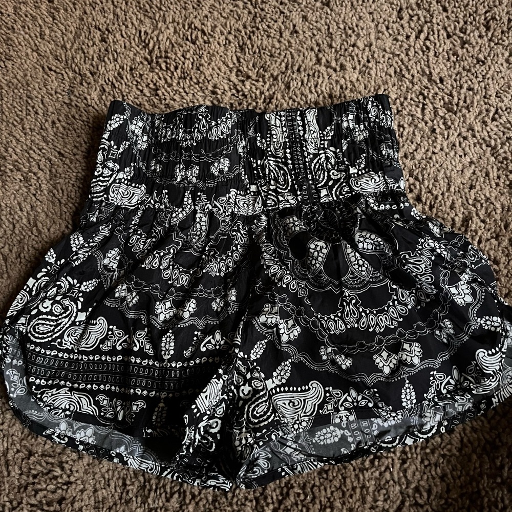 FP Movement Black and White Paisley Shorts